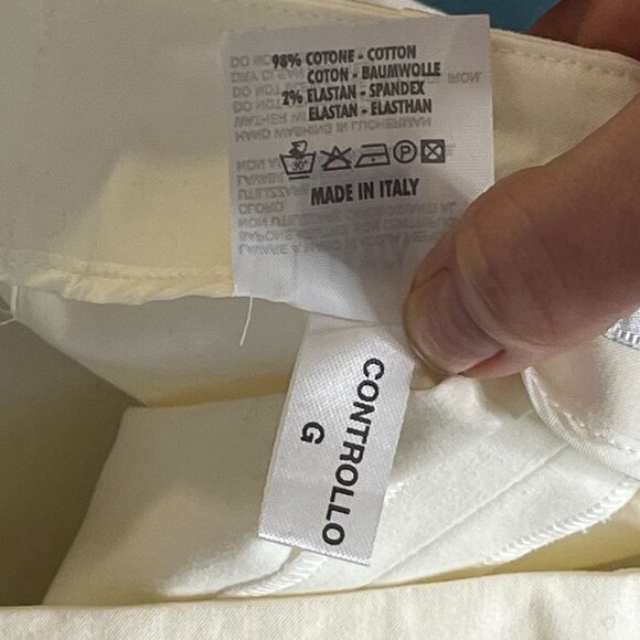 Gunnex Eggshell White Side Zip Skinny Ankle Pants COtton Blend Stretch Size 8 - Picture 9 of 9